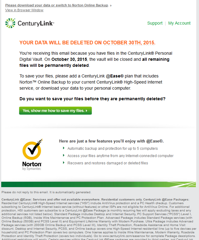 CenturyLink email scam